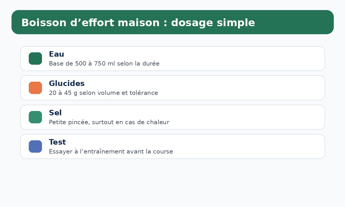 Boisson d’effort maison : dosage simple